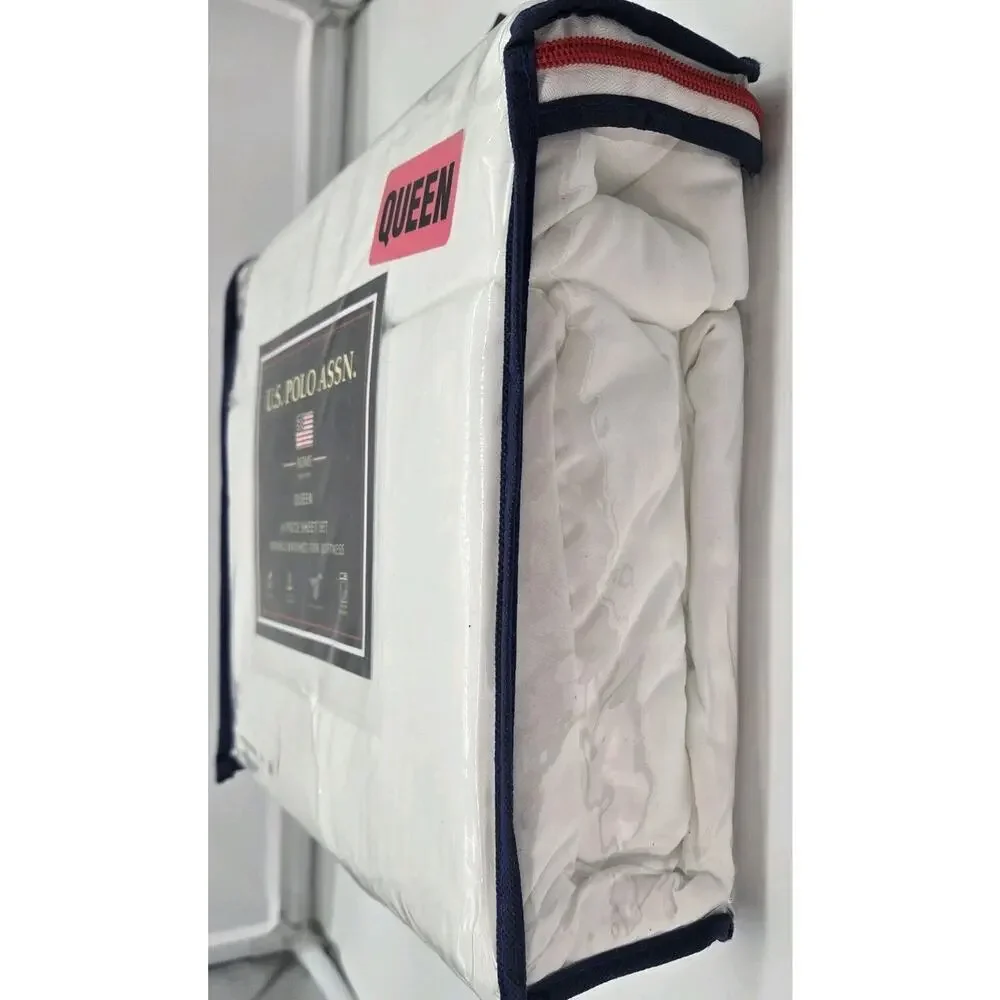 U.S. Polo Home NEW Queen Sheet 6 Pc Set Double Brushed SOFT Stain Resistant LUX